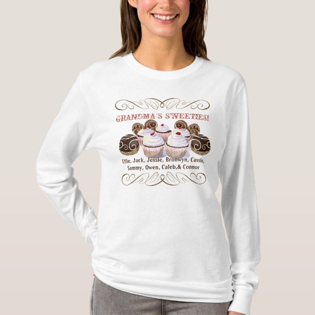 Mormor Sweeties, personligutslagsplatsskjorta T-shirt (Framsida)