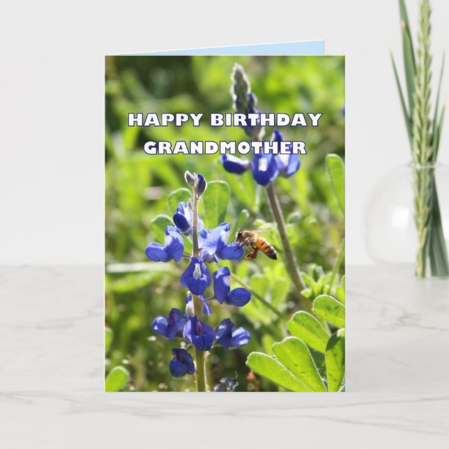 Mormor Texas Bluebonnet Grattis på födelsedagen Kort (Framsida)