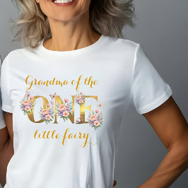 Mormor till älvträdgården 1-års födelsedagsfest t shirt