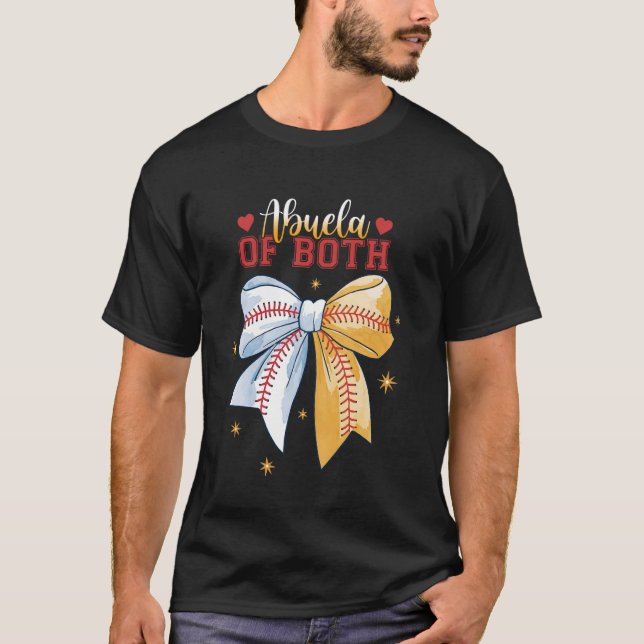 Mormor till både baseboll softboll Coquette Bow Mo T Shirt (Framsida)