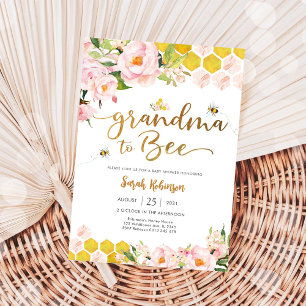 Mormor till Bee Baby Shower Inbjudan