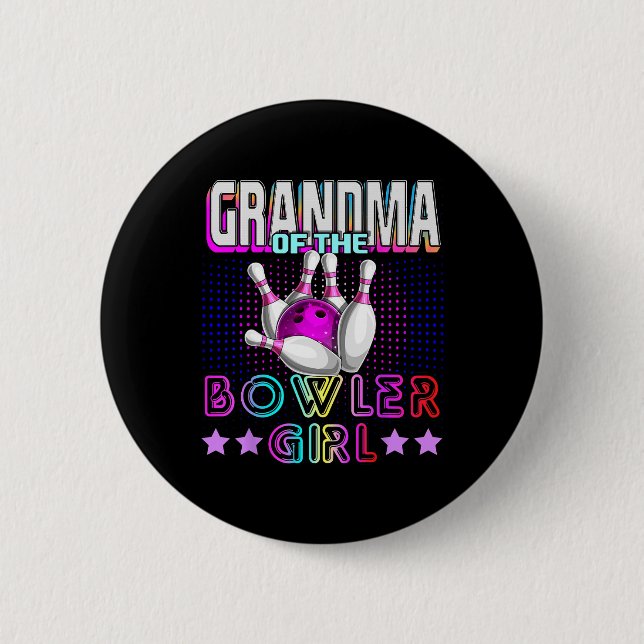 Mormor till bowlingflickan Matchande familjebowlin Knapp (Framsida)