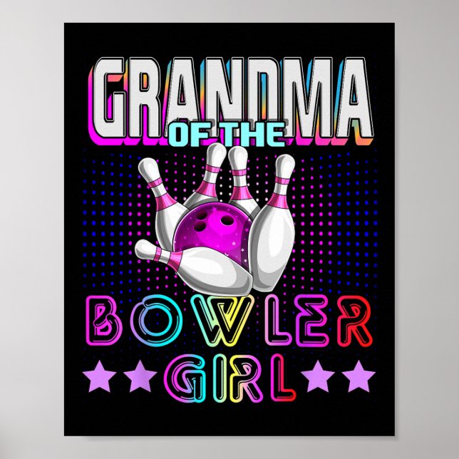 Mormor till bowlingflickan Matchande familjebowlin Poster (Framsidan)
