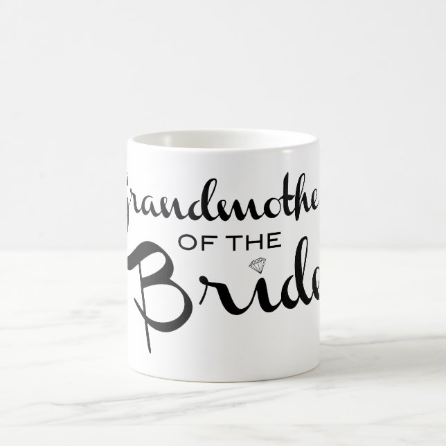 Mormor till Bride Black on White Kaffemugg (Center)