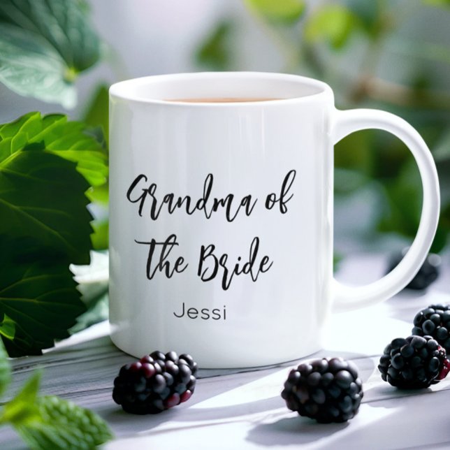 Mormor till Bruden Svart Vit Bröllopsmugg Kaffemugg (Skapare uppladdad)