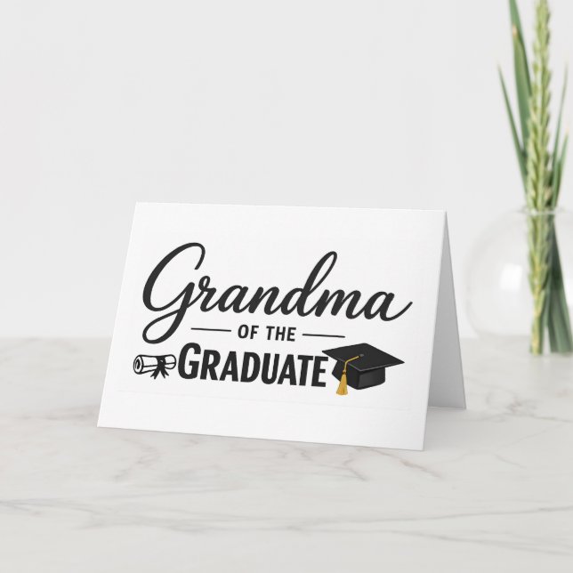 Mormor till examen gratulationskort | Stolt  Tack Kort (Framsida)