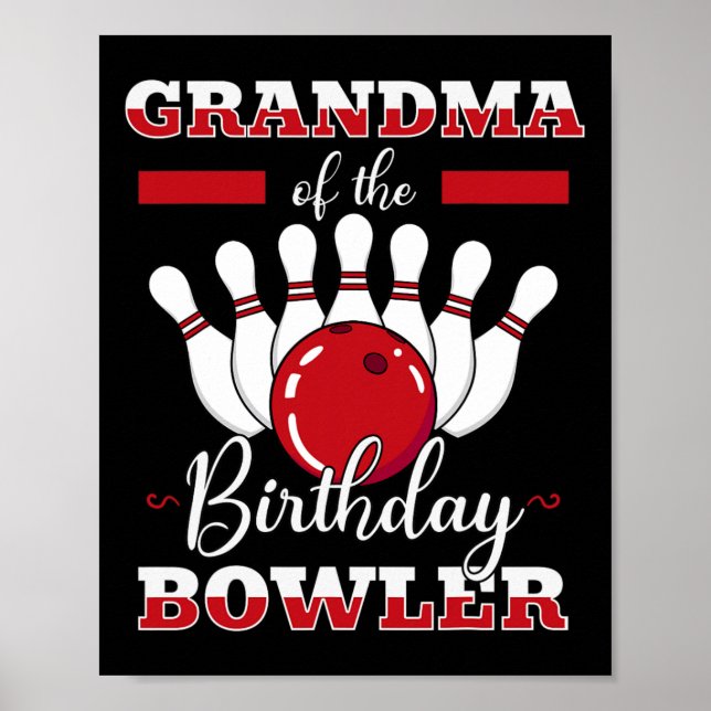 Mormor till födelsedagsbowlaren födelsedagsbowling poster (Framsidan)