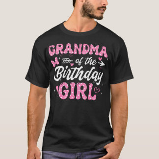Mormor till födelsedagsflicka i rosa matchande fam t shirt