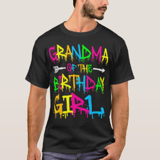 Mormor till födelsedagsflickan Retro 80-tal T Shirt