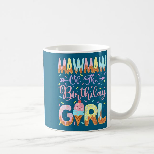 Mormor till födelsedagsflickan Söt glassfest  Kaffemugg (Höger)