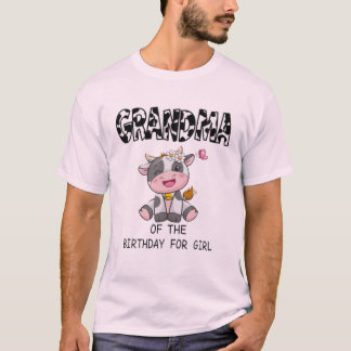 Mormor till födelsedagsflickans ko t-shirt på bond