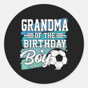 Mormor till födelsedagspojken fotboll familjen mat runt klistermärke