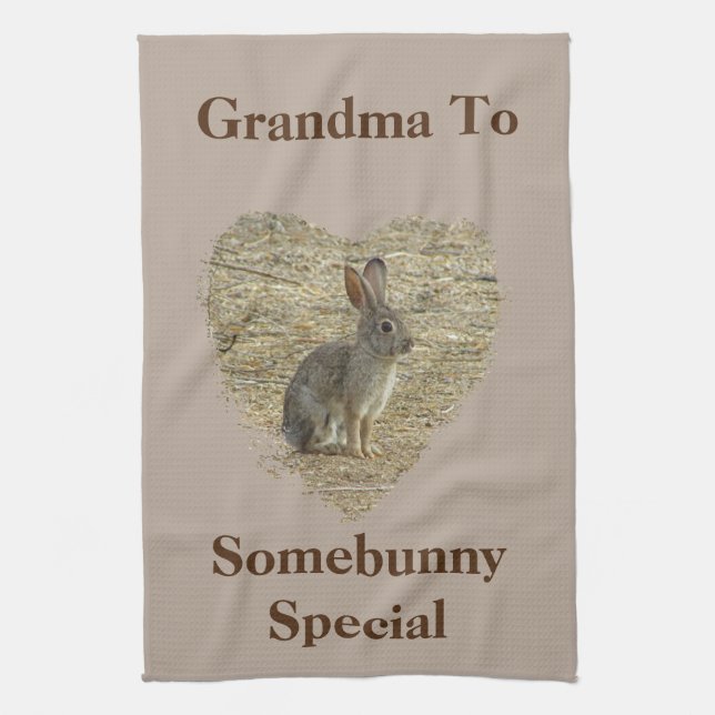 Mormor till Speciella Adsible Bunny Kökshandduk (Vertikal)
