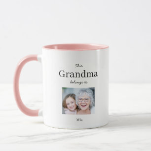 Mormor tillhör, anpassad fotokaffemugg mugg