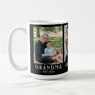Mormor Upprättade Modärna Svarta 3 Bild Kaffemugg