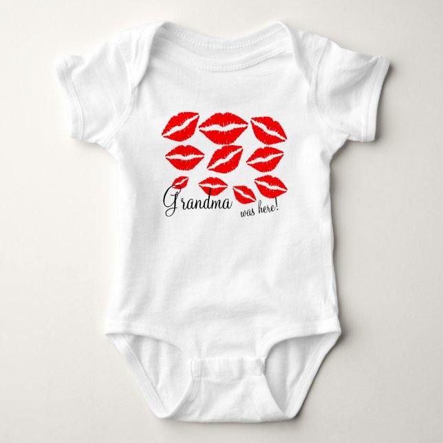 Mormor var här kyssar baby bodykostdräkt tee (Framsida)