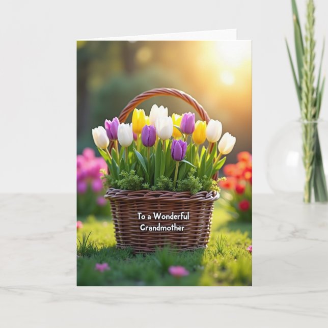 Mormor Vårblomningskort Kort (Framsida)