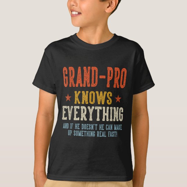 Mormor vet allt fars dag retro t shirt (Framsida)