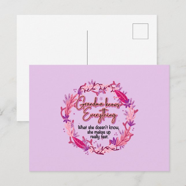 Mormor vet allt vykort (Fram/baksida)