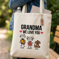 Mormor Vi älskar dig Barn Illustration Familj