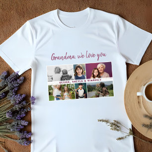Mormor vi älskar dig Barnbarn 6 Foto Collage T Shirt