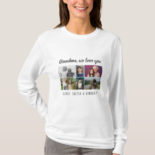 Mormor vi älskar dig Barnbarn 6 Foto Collage T Shirt