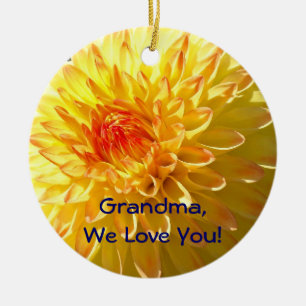 Mormor vi älskar dig! Orange Gul Ornament