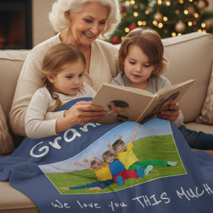 Mormor Vi älskar dig så mycket Foto Julpresent Fleecefilt