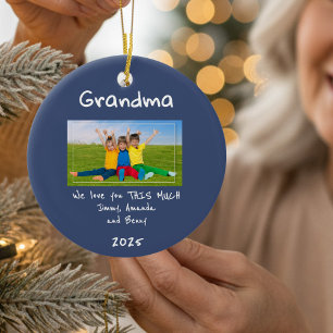 Mormor Vi älskar dig så mycket Foto Julpresent Julgransprydnad Keramik