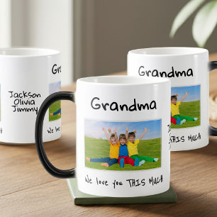 Mormor Vi älskar dig så mycket Foto Julpresent Magisk Mugg