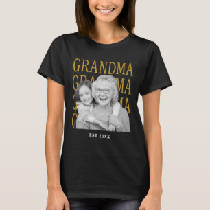 Mormor Vintage Foto Mormors födelsedag Anpassad T Shirt