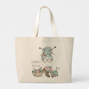 Mormormas Knitting Cute Whimsical Modern Craiting Jumbo Tygkasse