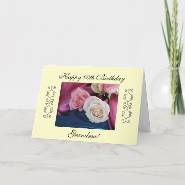 Mormors 80-årsdag kort (Framsida)
