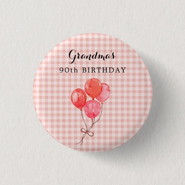 Mormors 90-årsdag knapp (Framsida)