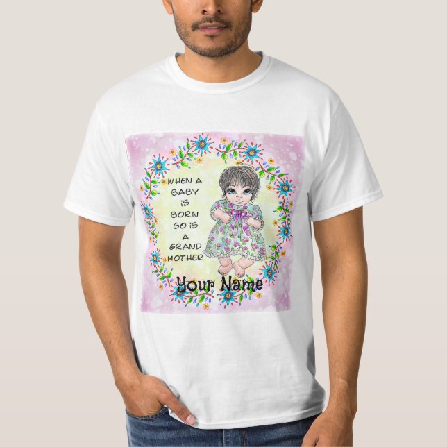 Mormors Babyflicka t-shirt (Framsida)