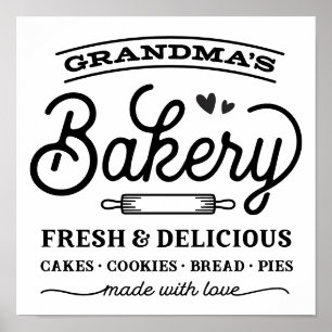 Mormor's Bakery Sign Poster