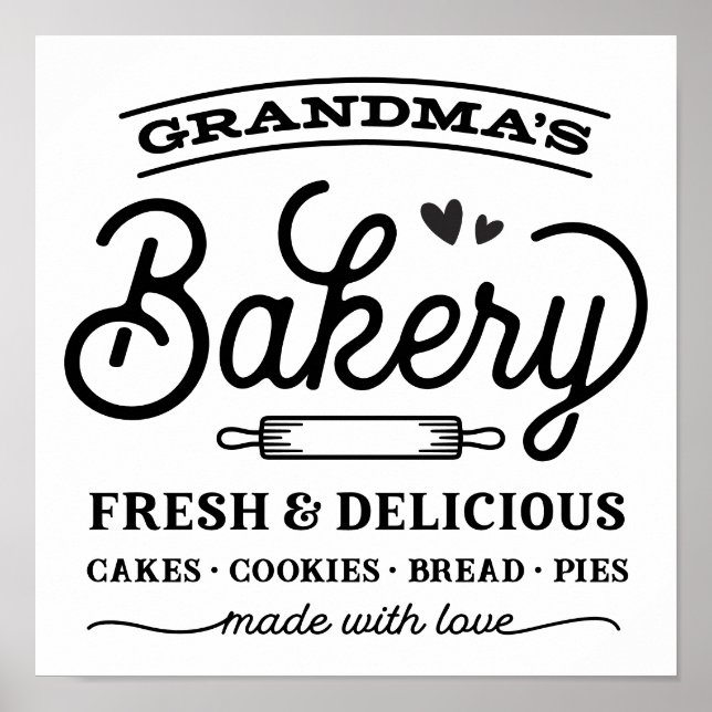 Mormor's Bakery Sign Poster (Framsidan)