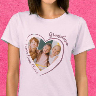 Mormors barnbarns namn Foto Hjärta T Shirt