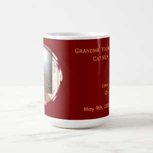 Mormors bästa kattmamma fotonamn röd kaffemugg