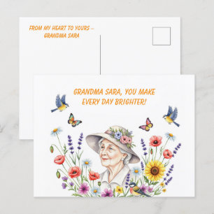 Mormors Blommigt Greeting Card Vykort