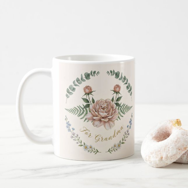 Mormors botaniska trädgård kaffemugg (Med munk)