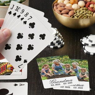 Mormors etablerade år Foto present Casinokort