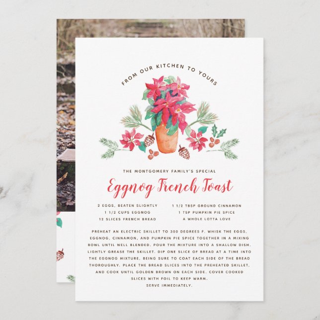 Mormors favoritkort för julrecept-Helgdag Julkort (Fram/baksida)