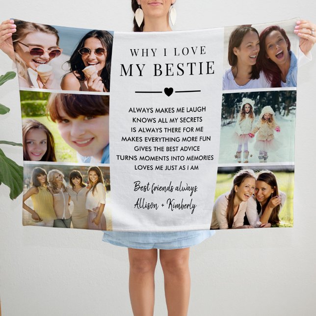 Mormors fotokollage fleecefilt (Grandma Photo Collage Fleece Blanket)