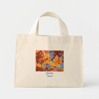 Mormors godsaker! Totebag Barnbarn Höstlöv Mini Tygkasse