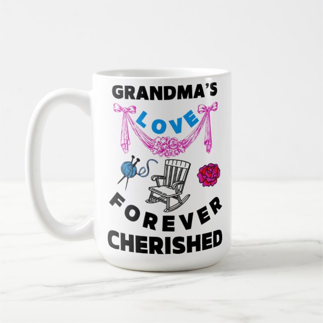 Mormors kärlek, för evigt  kaffemugg (Vänster)