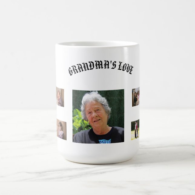 Mormors kärlek klassisk mittporträtt kaffemugg (Center)