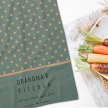 Mormor's Kitchen Blue med Tan Polka dots