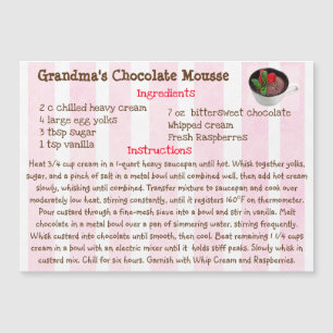 Mormors köldkort för Mousse Recipe Magnetiskt kort
