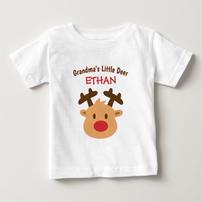 Mormors lilla hjort, söt rödnosad ren t shirt (Framsida)
